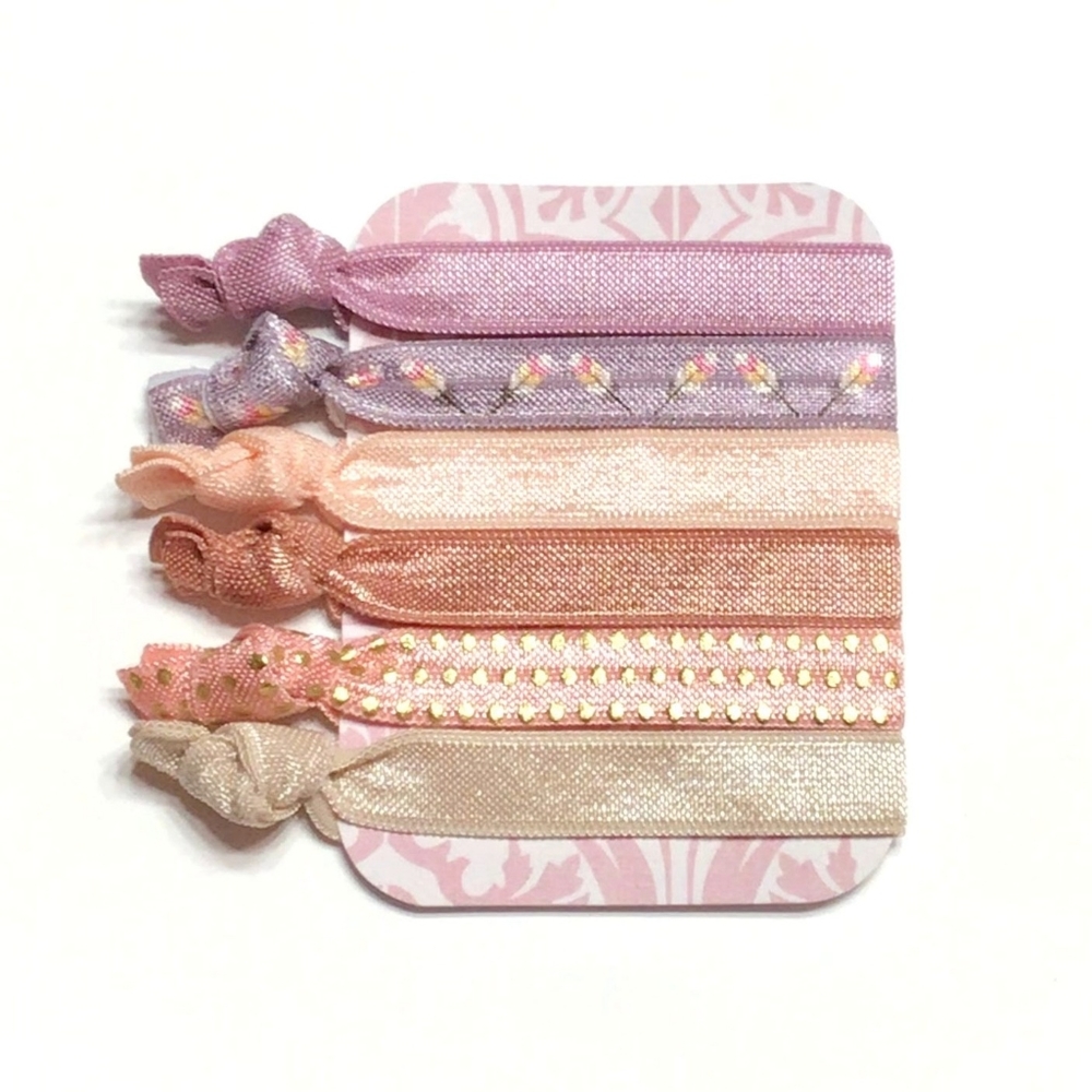 Hair Accessories Skinny Pastel Boho 6-Pc Ponytail Hair Tie Set